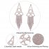 Elegant Women Crystal Rhinestone Earrings Long Tassel Drop Earrings Ladies Wedding Dangle Eardrop