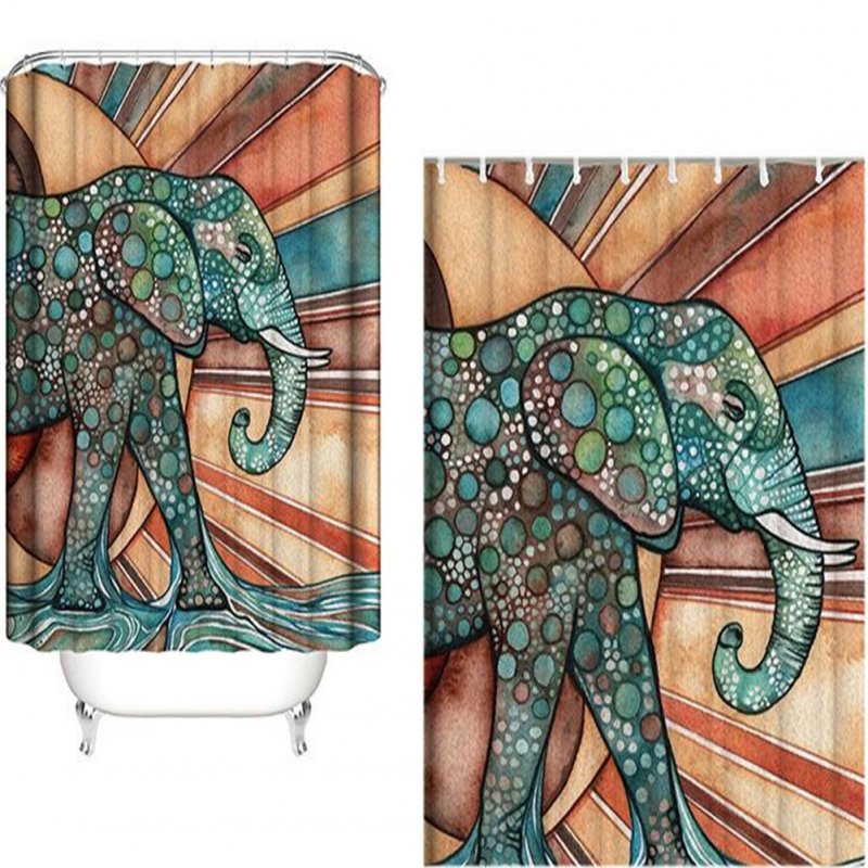 Elephant Theme Printing Shower  Curtain For Bathroom Bathtub Waterproof Curtain Dot Elephant_150*180cm