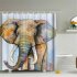Elephant Theme Printing Shower  Curtain For Bathroom Bathtub Waterproof Curtain Grass walking elephant 150 180cm
