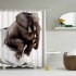 Elephant Theme Printing Shower  Curtain For Bathroom Bathtub Waterproof Curtain Two elephants walking 150 180cm