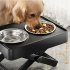 Elevated Dog Bowls With Raised Dog Bowl Stand Stainless Steel Bowls Stand For Large Dogs Cervical Spine Protection original design for big dogs Classic black