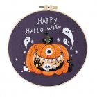 Embroidery Kit Halloween Pattern Series Matching Embroidery Thread Needles Instruction Manuals For Craft Lover CX0853