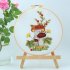 Embroidery Starter Kit With Embroidery Hoops Scissors Needle Threader Colorful Mushrooms Pattern Cross Stitch Starter Kits 4 piece set