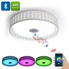 Enjoy millions of different colors light  different light effects  and play music with this Music Playing Bluetooth RGB Ceiling Light 