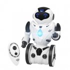 Enjoy the five different characteristics of this auto balancing RC stunt robot  Dancing  serving drinks  boxing  and more   this little robot pet can do it all 