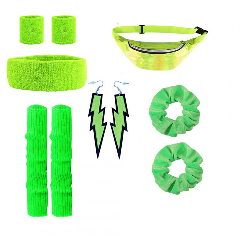 Environmental Protection Material Neon Prom Party Yoga Sports Headband Wristband Waist Bag Large Intestine Hair Ring Leg Set