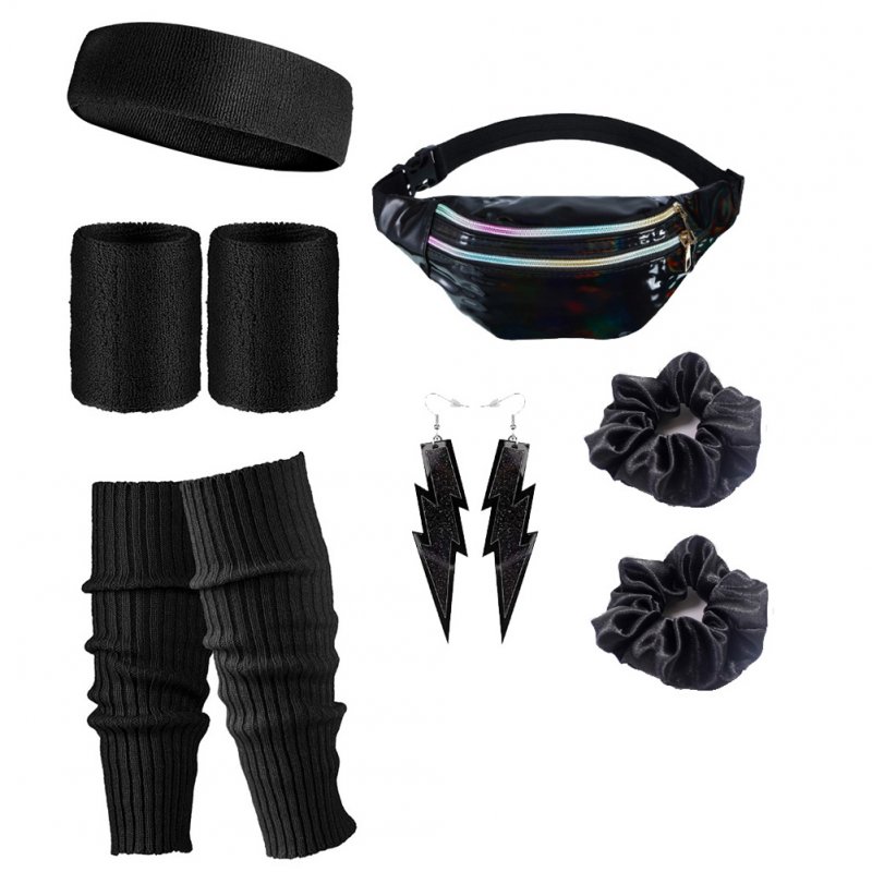 Environmental Protection Material Neon Prom Party Yoga Sports Headband Wristband Waist Bag Large Intestine Hair Ring Leg Set
