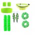 Environmental Protection Material Neon Prom Party Yoga Sports Headband Wristband Waist Bag Large Intestine Hair Ring Leg Set black One size