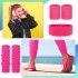 Environmental Protection Material Neon Prom Party Yoga Sports Headband Wristband Waist Bag Large Intestine Hair Ring Leg Set rose red One size