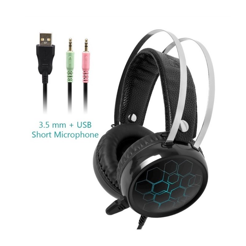 Professional 7.1 Gaming Headset Gamer Surround Sound USB Wired Headphones with Microphone for PC Computer Xbox One PS4 RGB Light 