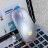 Ergonomic Wireless Mouse Rechargeable Silent LED Backlit Portable Cute Mini Mouse Works for PC Computer Gray