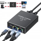 Ethernet Splitter 1 To 3 High Speed 1000Mbps RJ45 Ethernet Splitter Adapter CAT 5 6 7 8 Network Extension Connector With USB Cable Black one to three