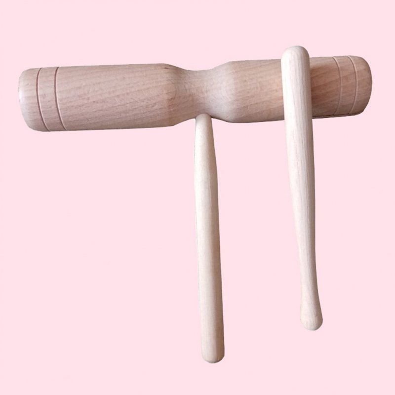 Children  Wooden  Percussion  Instrument Treble Bass Double Sound Tube Early Education Toys For Kids 