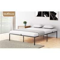 US IDEALHOUSE Full Metal Platform Bed Frame with Sturdy Steel Bed Slats,Mattress Foundation No Box Spring Needed Large Storage Space Easy to Assemble Non-Shaking and Non-Noise Black