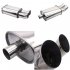 Exhaust Tips Muffler Dual Outlet Stainless Steel Exhaust Muffler Pipes Straight Through Performance Exhaust Tip Exhaust Pipe Automobile Accessories XH EP053 SL 