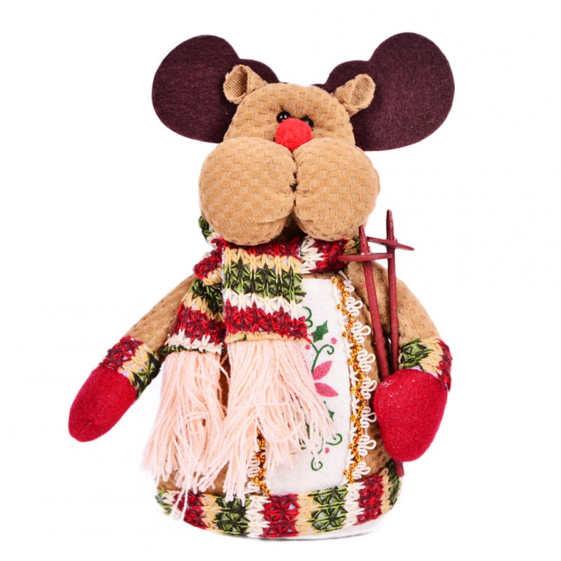 Exquisite Vivid Cloth Doll Elk Santa Claus Snowman House Ornaments Christmas Party Decorations Furnishing Articles
