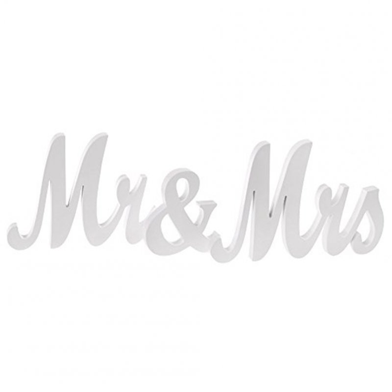 Exquisite Wooden Letters Mr & Mrs Wedding Pros Anniversary Party Decoration  white