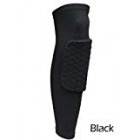 Extended Compression Crashproof Antislip Basketball Leg Sleeve with Hexpad Protective Pad  Black  L 