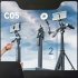 Extension Rod Adjustable Selfie Stick Tripod Aluminum Alloy Extendable Stick Portable Phone Tripod Telescopic Stand Black