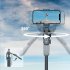 Extension Rod Adjustable Selfie Stick Tripod Aluminum Alloy Extendable Stick Portable Phone Tripod Telescopic Stand Black