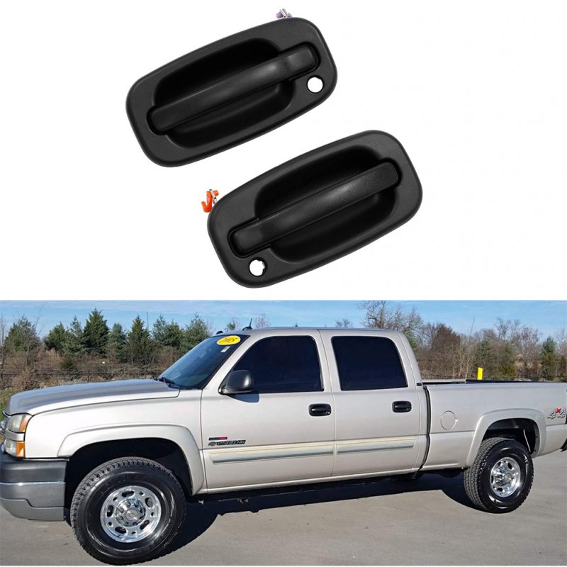 Exterior Door Handle Front Left Right with Key Hole for 99-06 Chevy Silverado GMC OE:15034985, 15034986  Left and right