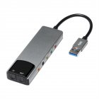 External Audio Converter USB Audio Adapter External Stereo Sound Card 7.1 5.1 Channel Audio Sound Decoder Converter SPDIF Optical For Laptop Desktop PC grey