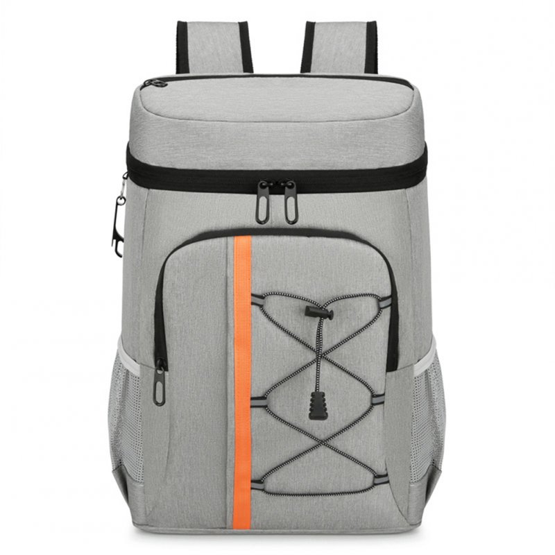 Extra Large Soft Backpack Cooler Bag, Outdoor Cooler Leak-Proof Picnic Lunch Bag, Top Flip Lid Lunch Storage Bag Soft Cooler Bag For Camping Hiking Beach BBQ Grocery Golf light grey