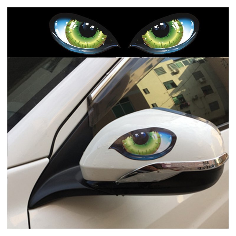Eye Print Car  Stickers Car Reflective Stickers For Rear View Mirrors Side Windows 17*10CM pair