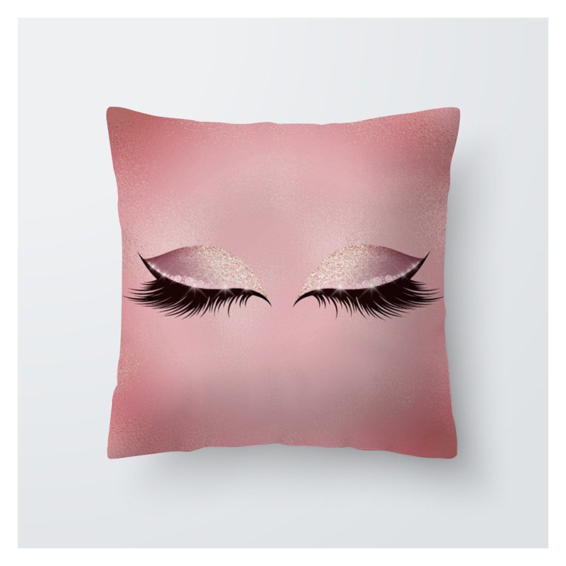 Eyelash Pattern Throw Pillow Cover for Living Room Sofa Sleeping Waist Support 10#_45*45cm