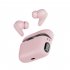 F09 Wireless Earbuds Waterproof In Ear Stereo Earphones With Power Display Charging Case For Cell Phone Computer Laptop Sports pink
