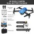 F185 Aerial Photography Drone With Three sided Automatic Obstacle Avoidance Aircraft Hd 4k Pixel Dual lens Remote Control Aircraft Blue Single Lens 2 Batteries