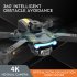 F185 Pro Mini Drone 4k HD Camera 3 Sided Obstacle Avoidance Foldable Quadcopter RC Helicopter Blue 1 Battery