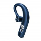 F19 Bluetooth-compatible 5.2 Headset Digital Display Noise Reduction Unilateral Hanging Ear Wireless Business Sports Earphone Blue