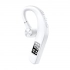 F19 Bluetooth-compatible 5.2 Headset Digital Display Noise Reduction Unilateral Hanging Ear Wireless Business Sports Earphone White