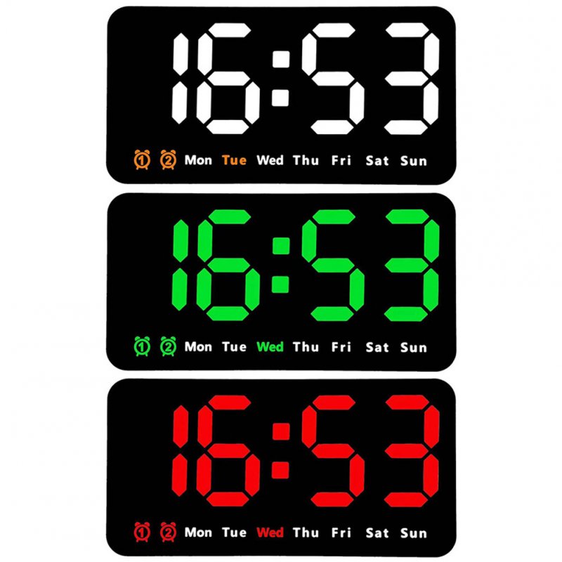 LED Digital Wall Clock With 2 Alarm Large Display Alarm Clock For Living Room Office Classroom Gym Shop Decor 