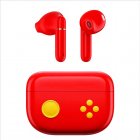 F2 Bluetooth-compatible  5.0  Headphones Low Latency Noise Cancelling Sports In-ear Earbuds Long Battery Life Gaming Wireless Tws Headset Red