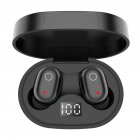 F2 Touch-control Tws True Wireless 5.0 Bluetooth-compatible Headset Dual In-ear Type Digital Display Sports Waterproof Headphones black