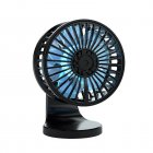 F210 USB Car Fan Multi-angle Rotation Dual Engine Windshield Desk Mount Fan Auto Cooler For Home Office black