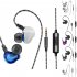 F4 Wired Earphones Heavy Bass Stereo Noise Isolating Wired Earbuds In Ear Headphones For All 3 5mm Jack Devices 1 2 meters with mic blue