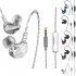 F4 Wired Earphones Heavy Bass Stereo Noise Isolating Wired Earbuds In Ear Headphones For All 3 5mm Jack Devices 1 2 meters with mic blue