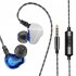 F4 Wired Earphones Heavy Bass Stereo Noise Isolating Wired Earbuds In Ear Headphones For All 3 5mm Jack Devices 1 2 meters with mic blue