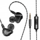 F4 Wired Earphones Heavy Bass Stereo Noise Isolating Wired Earbuds In-Ear Headphones For All 3.5mm Jack Devices 1.2 meters with mic black