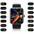 F57l Smart Watch Touch Screen Heart Rate Sleep Monitoring Thermometer Sports Bracelet Milan Black