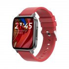 F60 Square Smart Watch Heart Rate Blood Pressure Blood Oxygen Temperature Sleep Monitoring 1.70 Hd Screen Multi-functional Sport Bracelet red