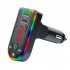 F7 f8 Car Bluetooth Fm Transmitter Hands free Call Mp3 Player Colorful Light Type c Car Charger F7