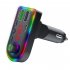 F7 f8 Car Bluetooth Fm Transmitter Hands free Call Mp3 Player Colorful Light Type c Car Charger F7