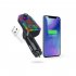 F7 f8 Car Bluetooth Fm Transmitter Hands free Call Mp3 Player Colorful Light Type c Car Charger F7