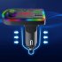 F7 f8 Car Bluetooth Fm Transmitter Hands free Call Mp3 Player Colorful Light Type c Car Charger F7