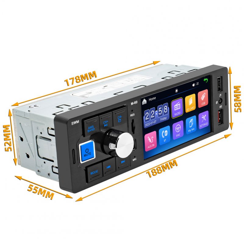 M-60 Touch-screen 4-inch High-definition Dual Usb Car Mp5 Player Bluetooth-compatible Hands-free Fm Audio 