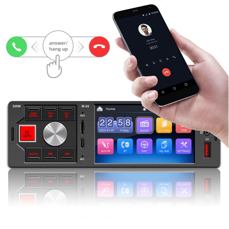 M-60 Touch-screen 4-inch High-definition Dual Usb Car Mp5 Player Bluetooth-compatible Hands-free Fm Audio 